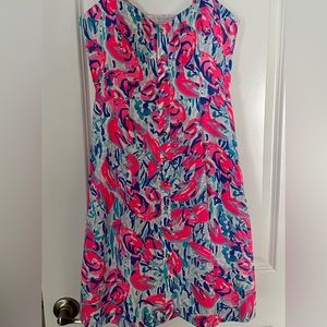 Lilly Pulitzer Easton Dress (Cosmic Coral Cracked Up pattern)